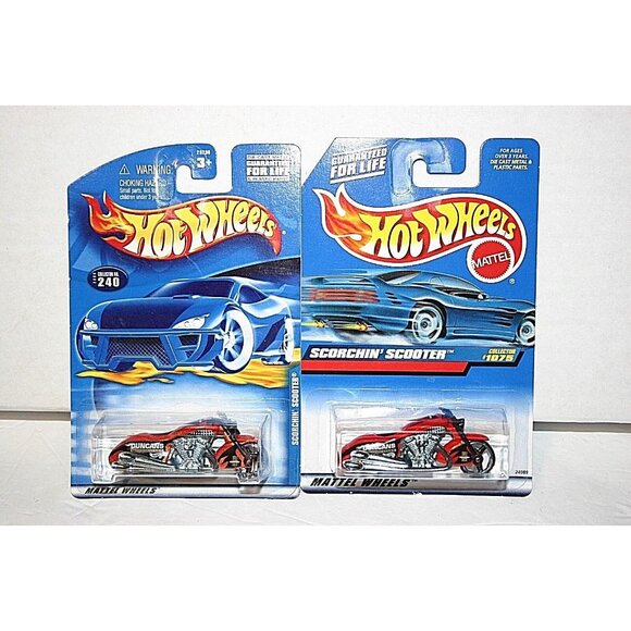 Hot Wheels Scorchin' Scooter 1075 / 240 Duncan's Motorcycle red orange (2) - Picture 2 of 5